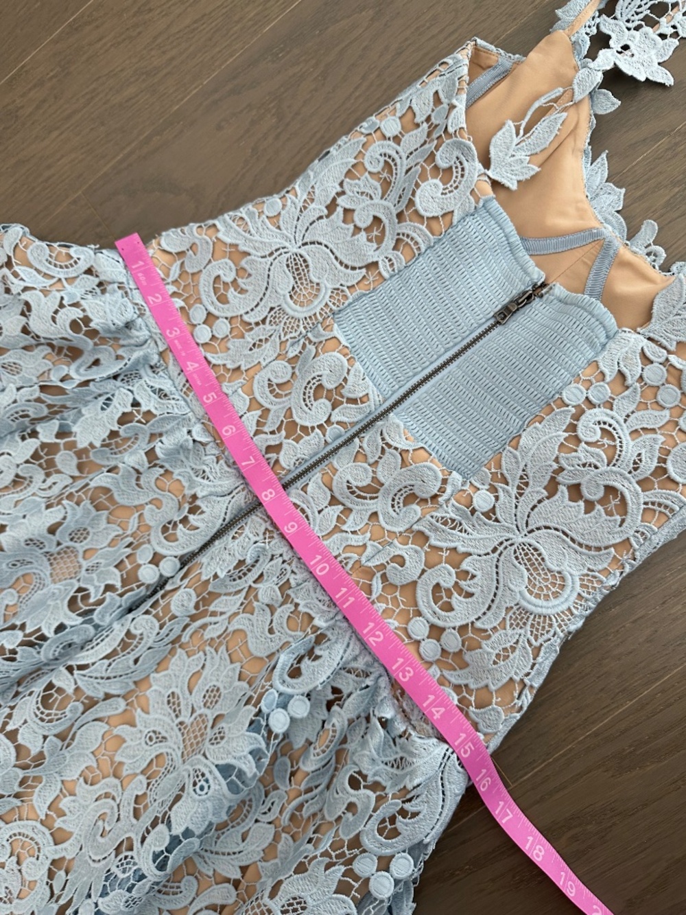 Alice + Olivia Powder Blue Lace Midi Dress - Picture 9 of 11